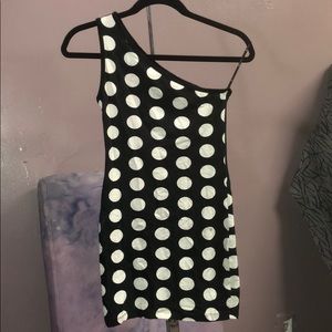 Polka Dot Shoulder Dress